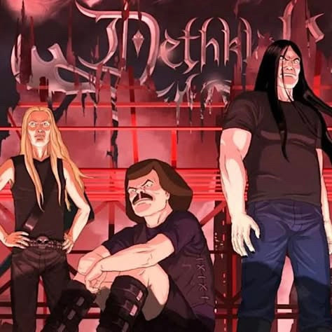 custom metalocalypse/dethklok alt complex necklace  (black, red, white)