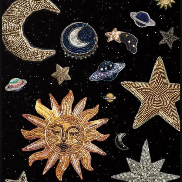 custom complex sun/moon/star necklace (with gold)