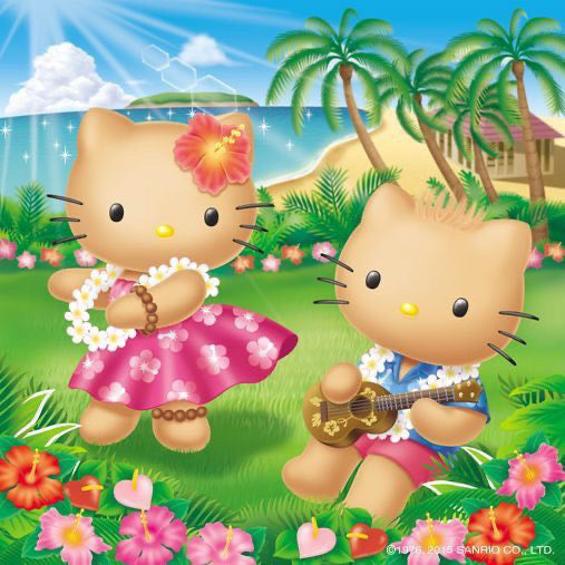 custom complex hawaiian hello kitty necklace
