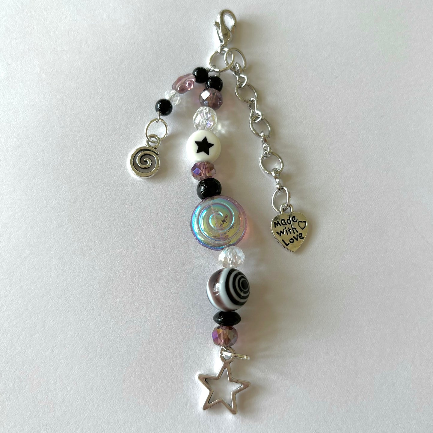 coraline amethyst star keychain