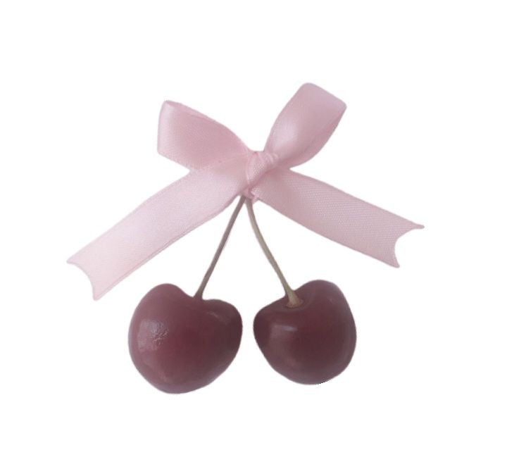 custom dark red cherry keychain + phonecharm set