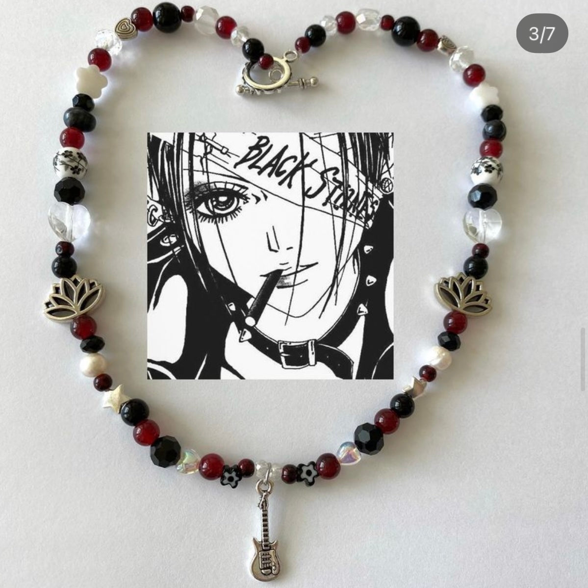 nana black stones necklace