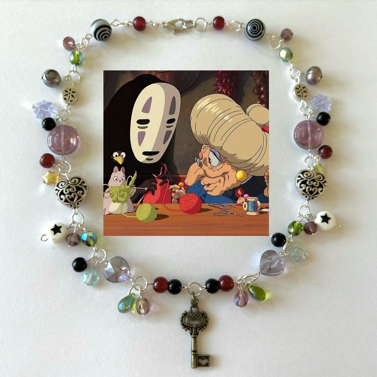 spirited away “no face & yubaba” complex necklace