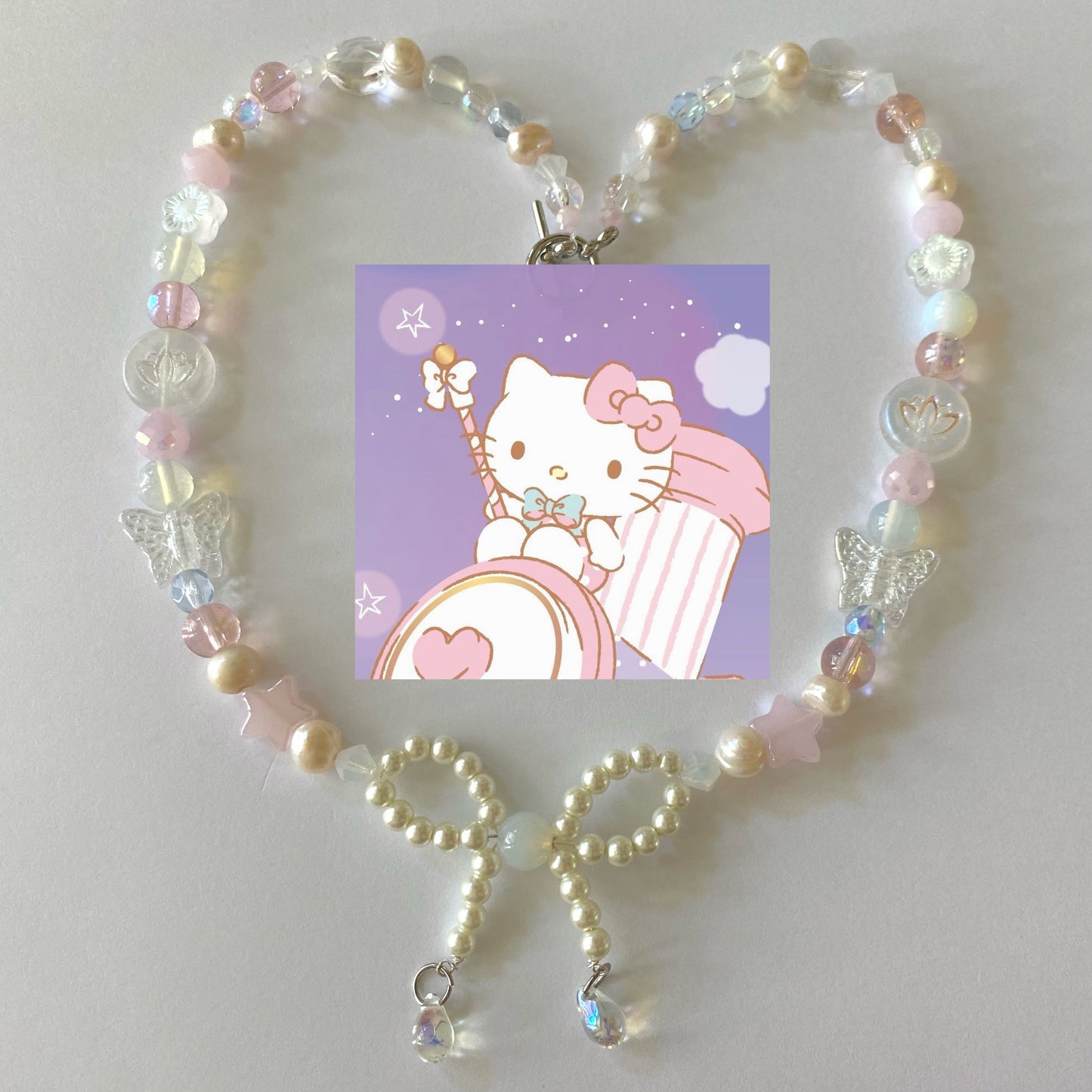 hello kitty coquette bow necklace