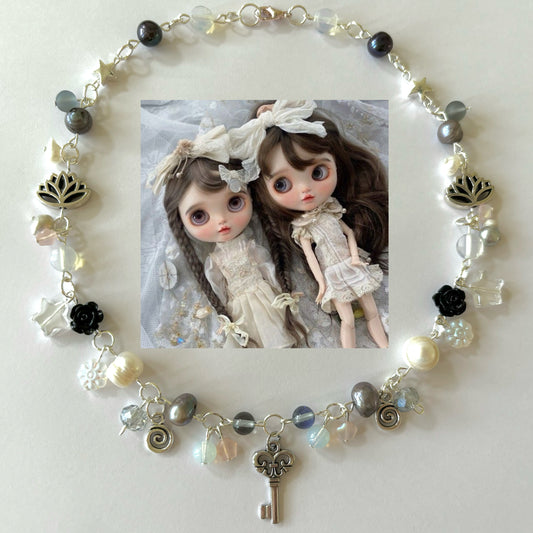 dark fantasy blythe doll complex necklace