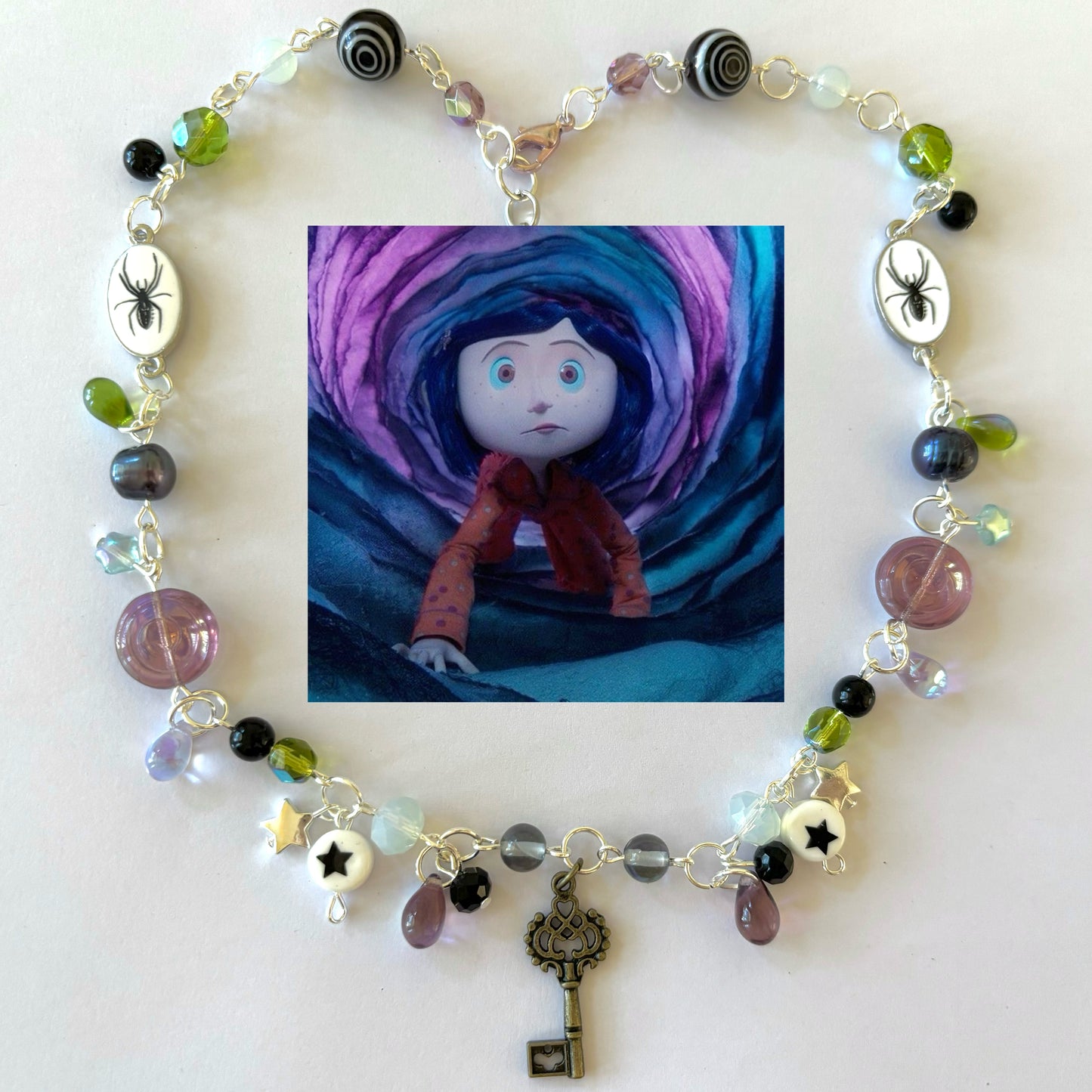 coraline halloween complex necklace
