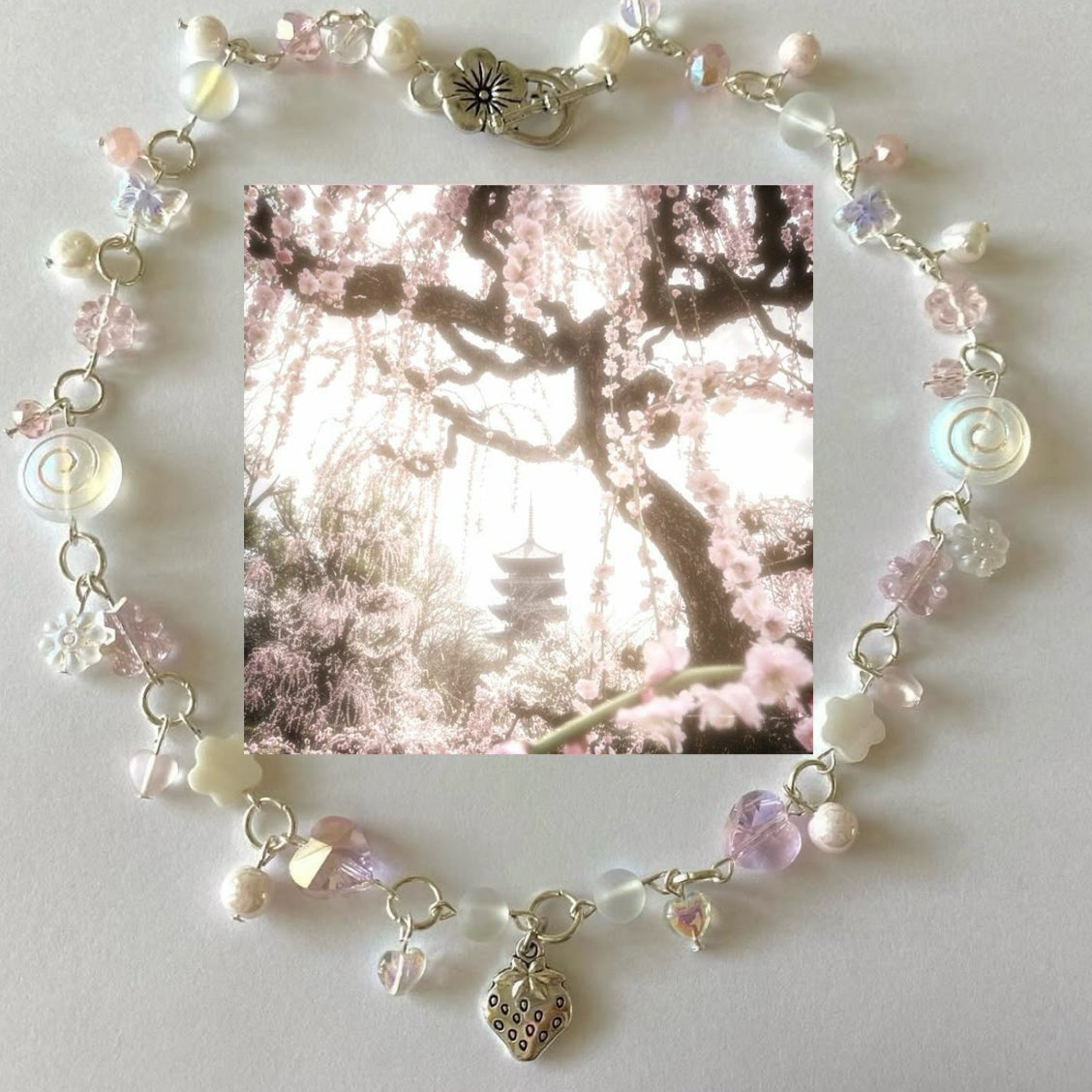 cherry blossom complex necklace