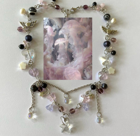 custom complex lilac jellyfish necklace