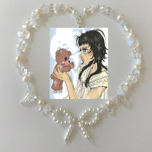 teddy ribbon necklace