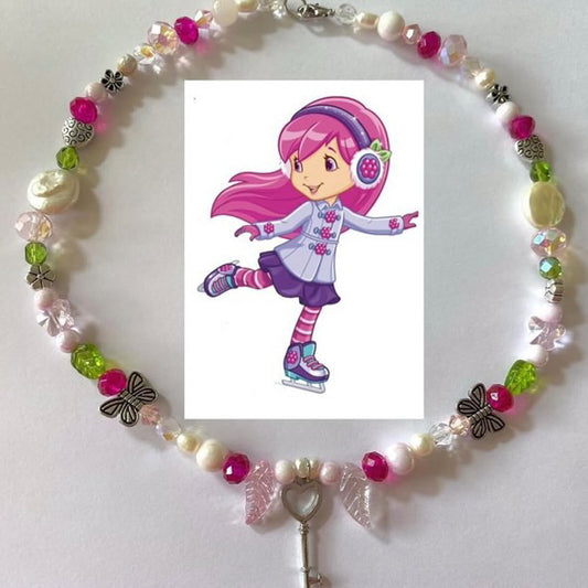 raspberry tart strawberry shortcake necklace