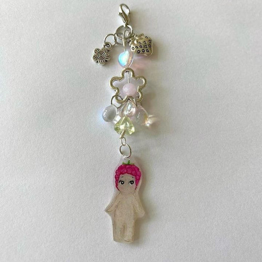 raspberry sonny angel keychain