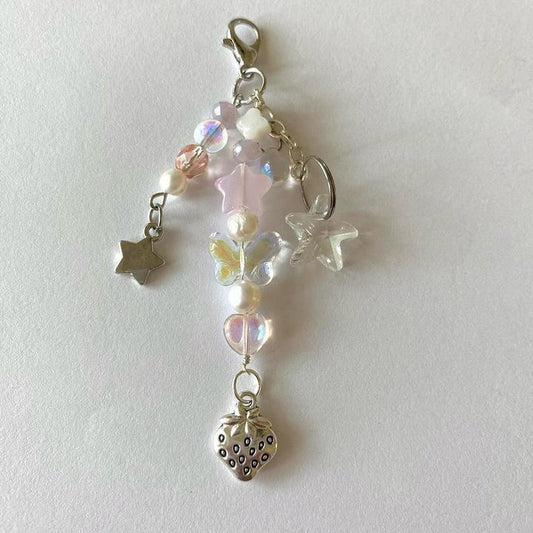 strawberry pink keychain