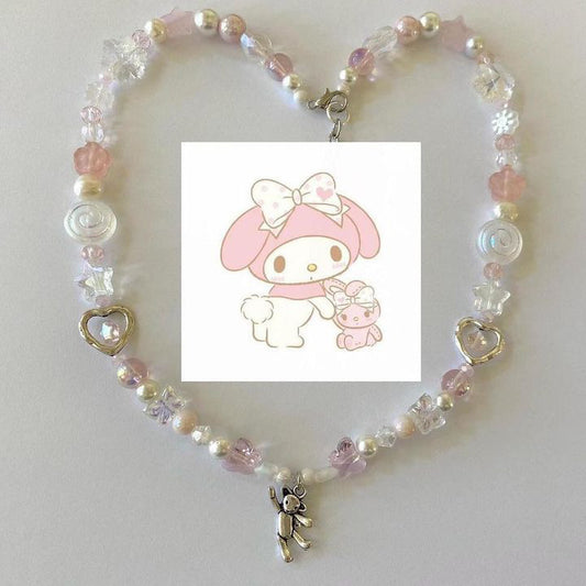 my melody teddy bear necklace