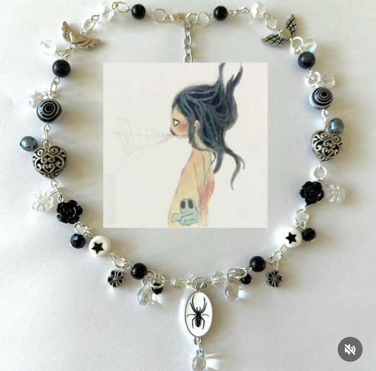 aya takano spider grunge complex necklace
