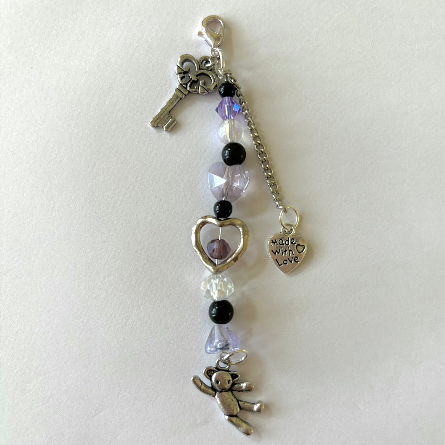 grunge teddy keychain