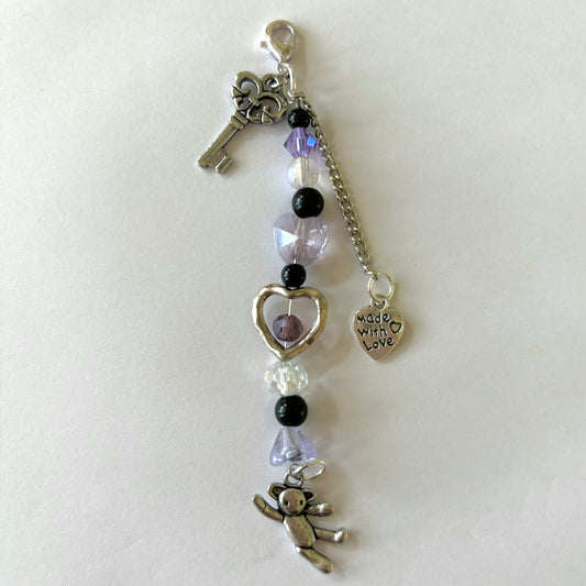 grunge teddy keychain