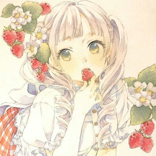custom strawberry necklace (with pinks)