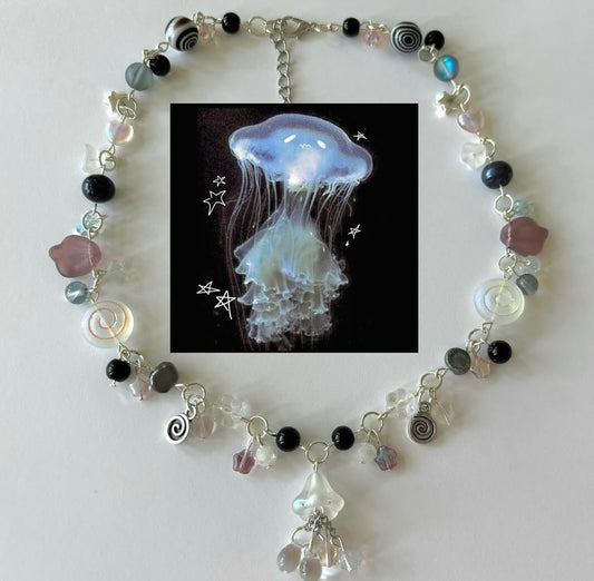 dark jellyfish complex necklace