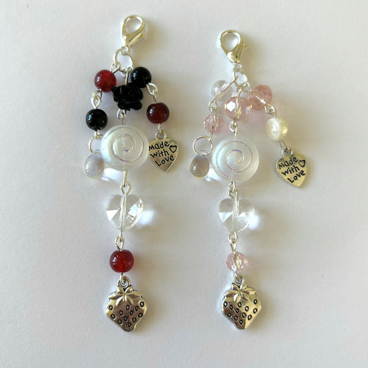 strawberry hachi + nana keychain set