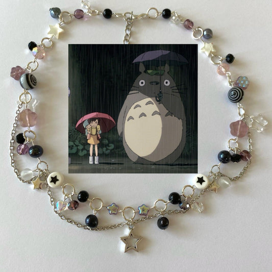totoro “together in the rain” complex necklace
