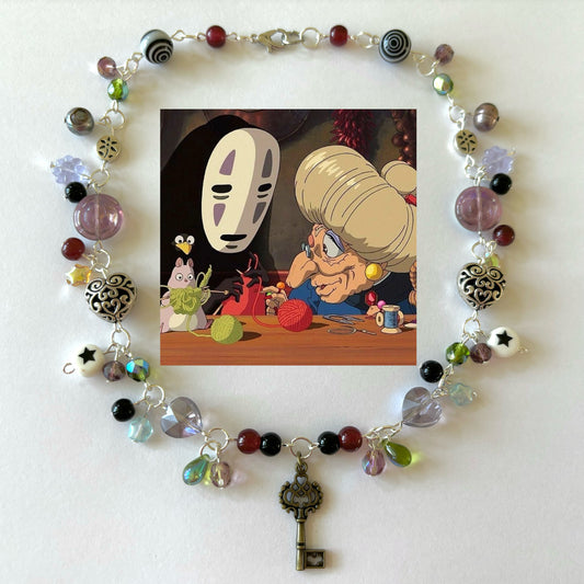 spirited away “no face & yubaba” complex necklace