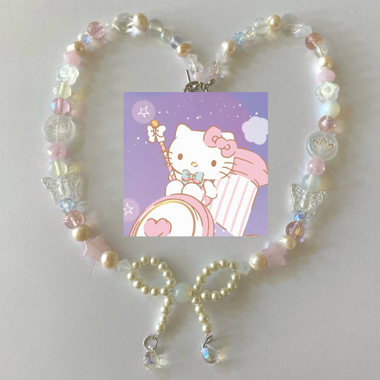 hello kitty coquette bow necklace