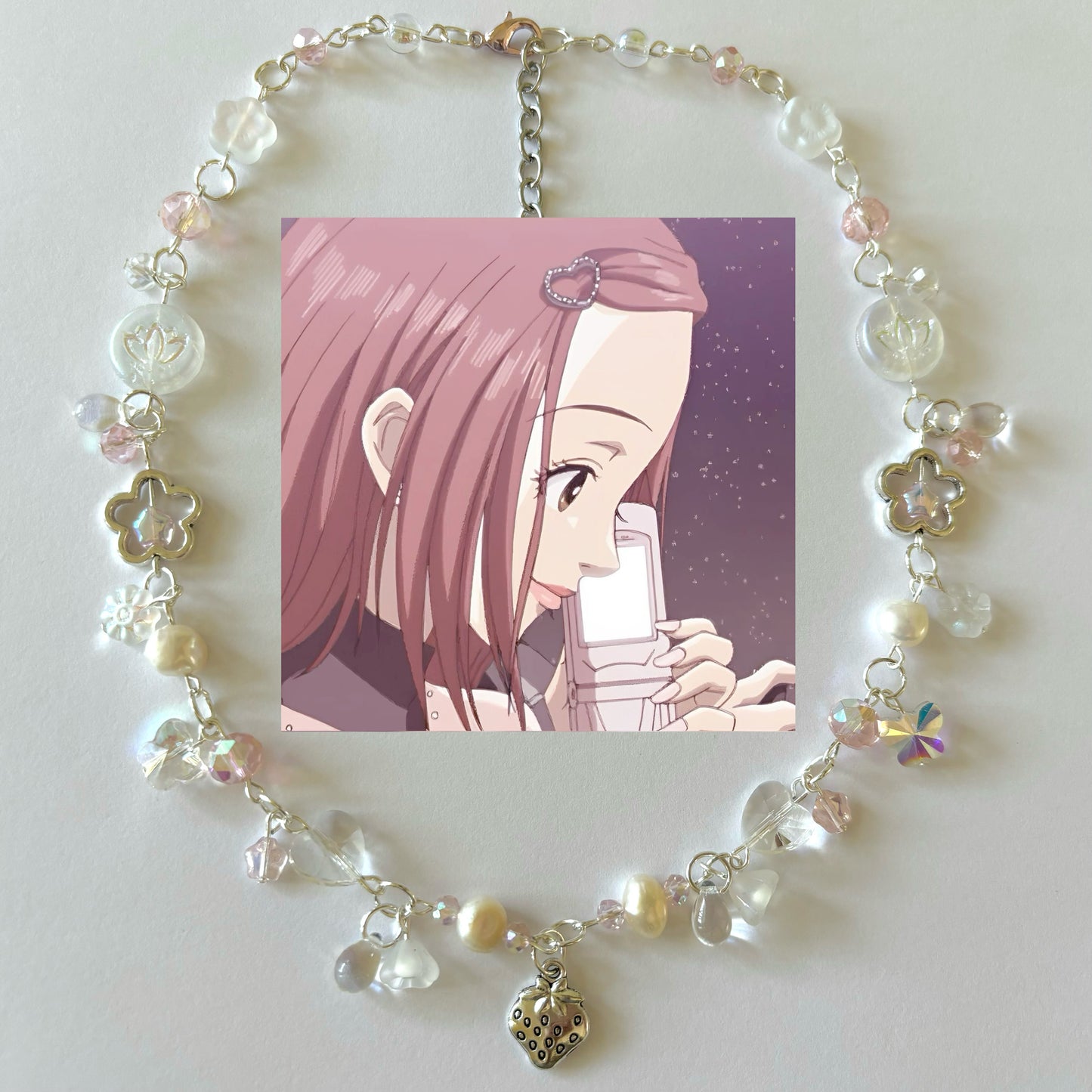 hachi strawberry complex necklace