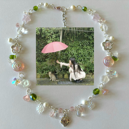 strawberry kitty complex necklace