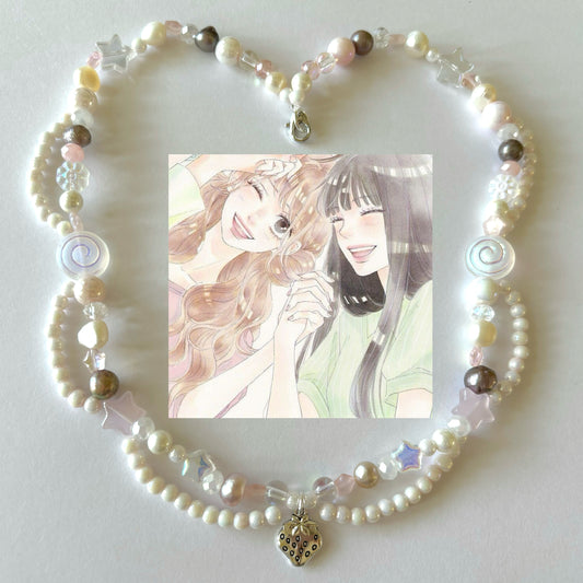 strawberries & cream complex swirl necklace