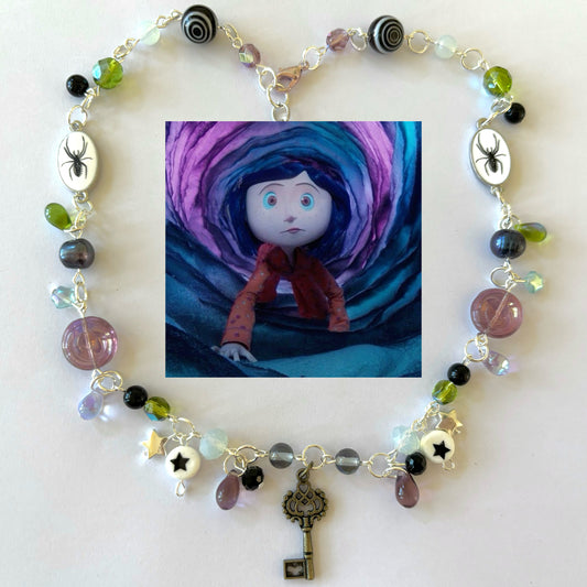 coraline halloween complex necklace