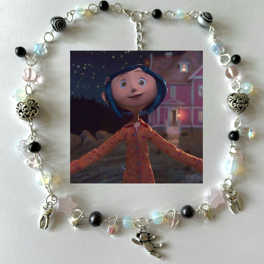 coraline pink palace necklace