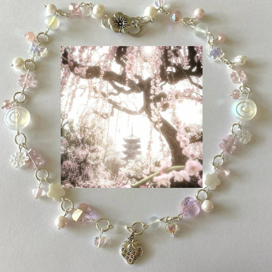 cherry blossom complex necklace