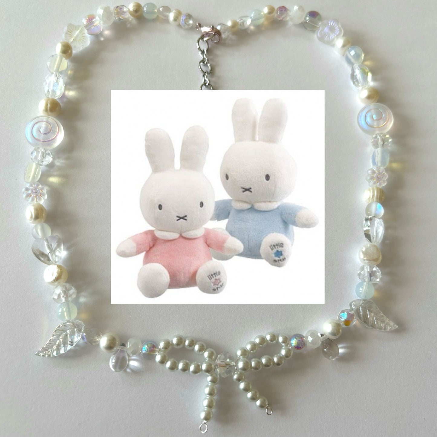 miffy “bff” ribbon necklace