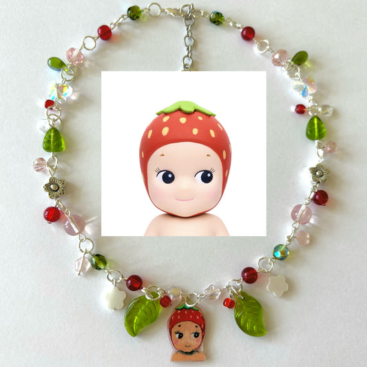 strawberry sonny angel complex necklace